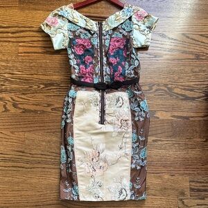 Byron Lars pieced brocade sheath dress 0 petite